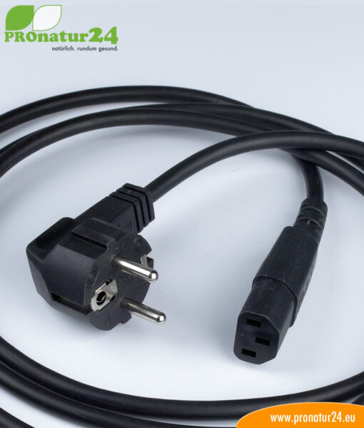 Shielded cold appliance connection cable, 2 meters, black