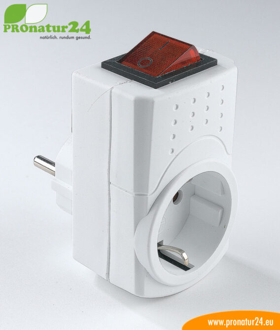 Adapter with switch, shielded from LF