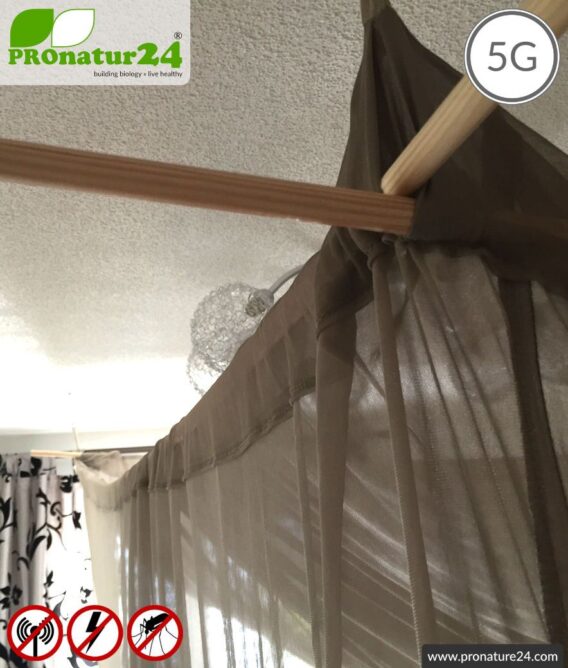 Shielding canopy Electrosmog PRO all inclusive. Box double bed (grand king size) set. Shielding radio up to 50 dB. Earthable. Effective against 5G!