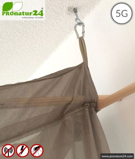Shielding canopy Electrosmog PRO all inclusive. Box double bed (grand king size) set. Shielding radio up to 50 dB. Earthable. Effective against 5G!