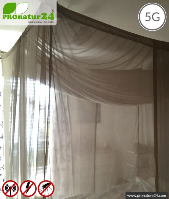 Shielding canopy Electrosmog PRO all inclusive. Box double bed (grand king size) set. Shielding radio up to 50 dB. Earthable. Effective against 5G!