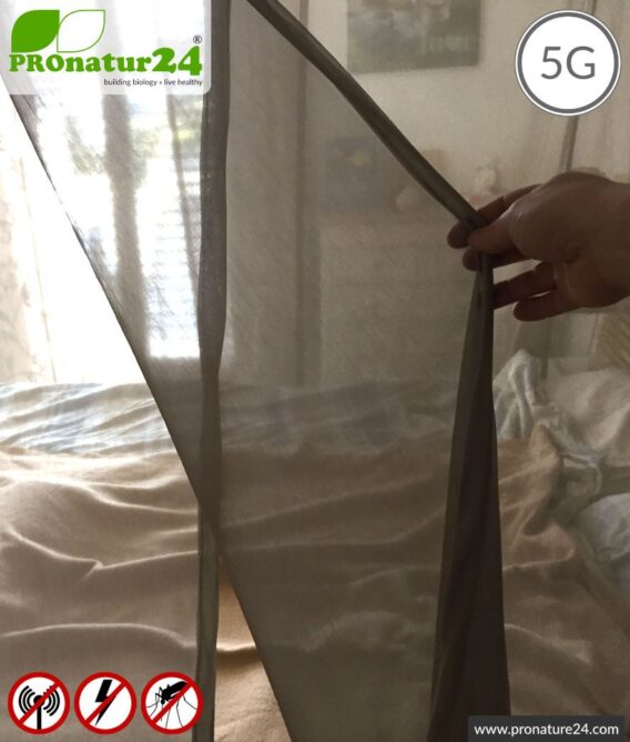 Shielding canopy Electrosmog PRO all inclusive. Box double bed (grand king size) set. Shielding radio up to 50 dB. Earthable. Effective against 5G!