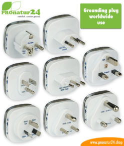 Individual grounding plugs by country and plug type