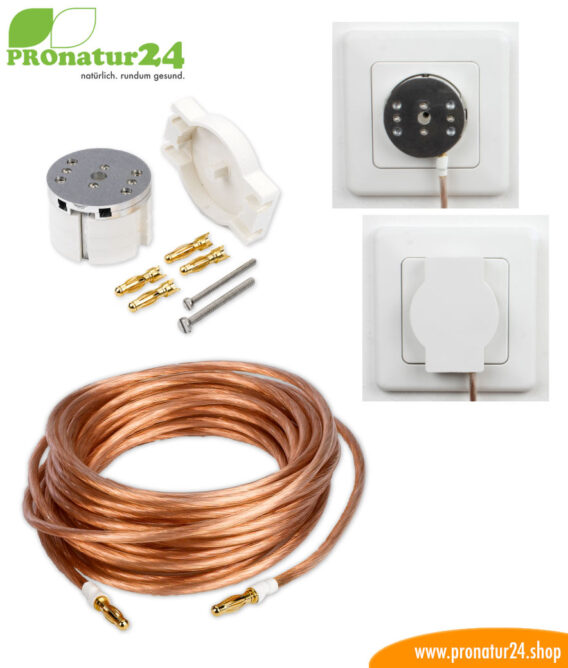 Plug with grounding cable for grounding
