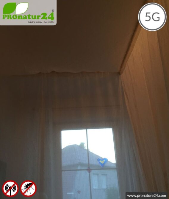 Shielding canopy electrosmog WIFI. Shielding radio up to 38 dB. Groundable. 5G ready!
