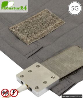 Shielding sleeping bag SET Electrosmog PRO all inclusive. Protection against electrosmog HF (up to 41 dB) for on the way. Groundable. Effective against 5G!
