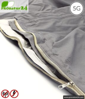 Shielding sleeping bag SET Electrosmog PRO all inclusive. Protection against electrosmog HF (up to 41 dB) for on the way. Groundable. Effective against 5G!