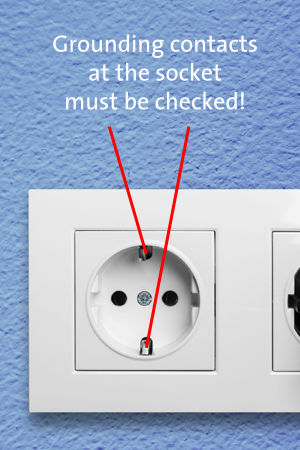 Easily check the ground contact of the socket