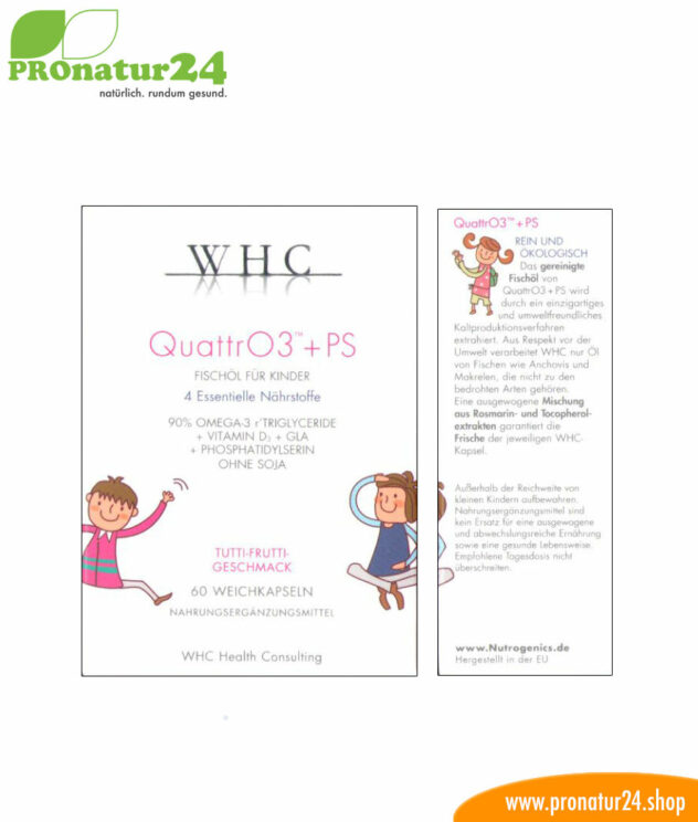 WHC QUATTRO3 + PS – Fish oil complex OMEGA-3 FOR CHILDREN, 60 softgel capsules
