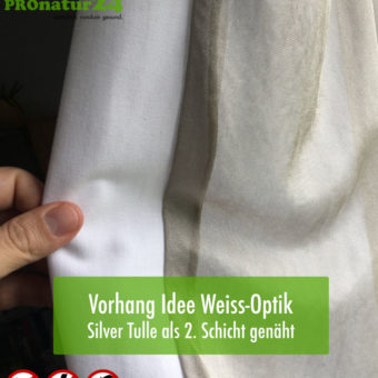 In practice – visual of lovely curtains with Silver Tulle