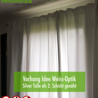 In practice – visual of lovely curtains with Silver Tulle