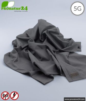 Shielding blanket TDG with protection against HF electrosmog up to 41 dB (WLAN, mobile phone). Earthable. Effective against 5G!