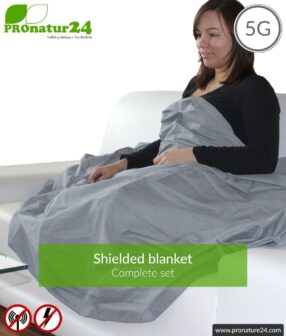 Shielding blanket TDG Set all inclusive. Protection against HF electrosmog up to 41 dB (WLAN, mobile phone). Earthable. Effective against 5G!
