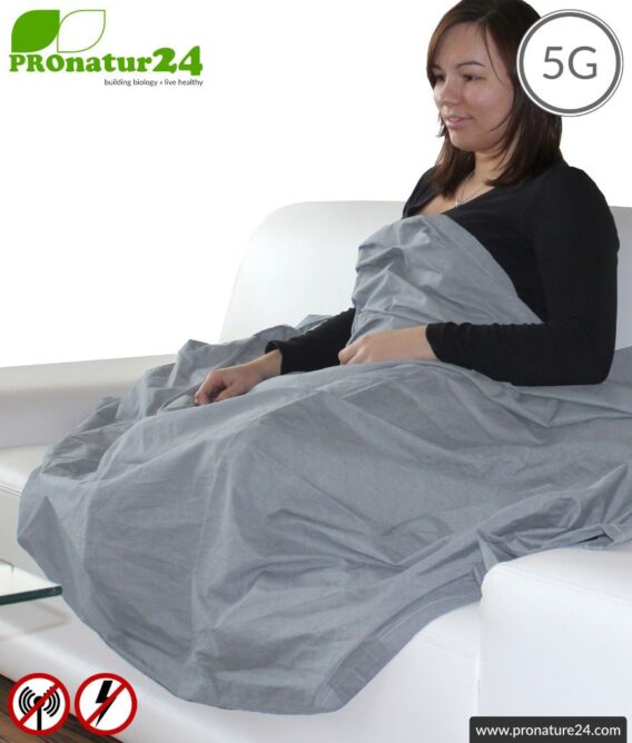 Shielding blanket TDG with protection against HF electrosmog up to 41 dB (WLAN, mobile phone). Earthable. Effective against 5G!