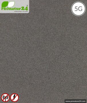 SILVER ELASTIC shielding fabric for clothing. Up to 50 dB attenuation of HF radiation. Groundable. Effective against 5G!