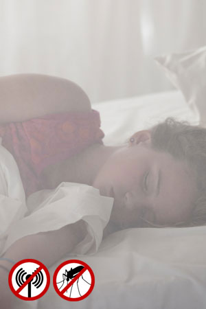 Safe sleep without electrosmog caused by radio transmissions also for children