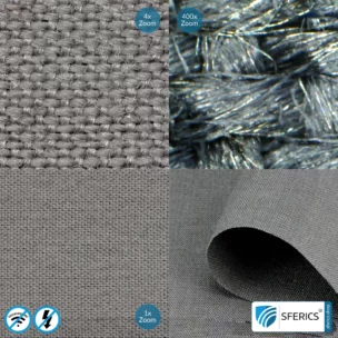 STEEL GRAY shielding fabric | for curtains, bedding and blankets | RF screening attenuation against electrosmog up to 42 dB | Effective against 5G!