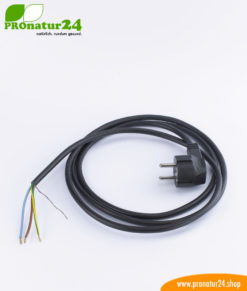 Shielded cable with plug type EF and free end, black