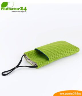 Cell phone cover and case eWall with radiation protectio, 3-in-1 function, reversible, green-blue
