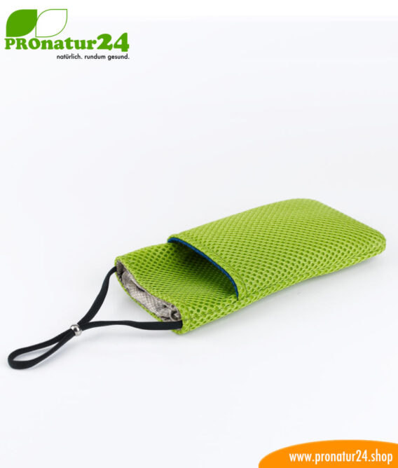 Cell phone cover and case eWall with radiation protectio, 3-in-1 function, reversible, green-blue