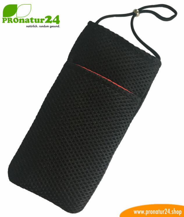 Cell phone cover and case eWall with radiation protection, 3-in-1 function, reversible, black-red