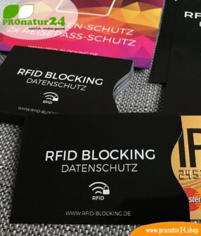 RFID NFC protective covers / data protection for credit cards, identity cards, EC cards, bank cards, and passports