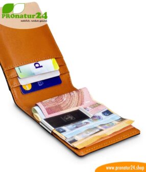 Wallet with RFID NFC protection included for credit cards, EC cards, etc. For men and women