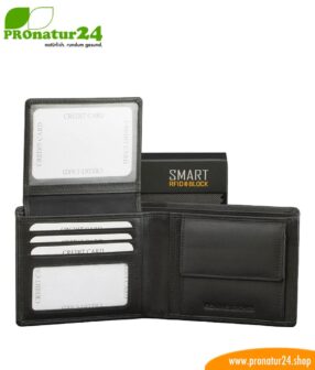 Wallet with RFID NFC protection included for credit cards, EC cards, etc. For men and women