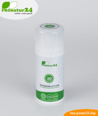 SPF 30 sun cream, BIO ingredients, mineral sun protection, UVA, UVB, waterproof, vegan. NO ALLERGENS, NO PERFUME, and much more.