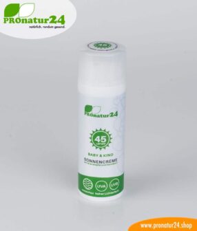 SPF 45 sun cream – BABIES and CHILDREN. Mineral sun protection, BIO ingredients, UVA, UVB, waterproof. NO MICROPLASTICS, NO ALLERGENS
