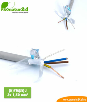 Shielded (N)YM(St)-J electric cable. BIO electric cable to prevent electric fields.