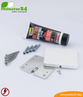 Stationary grounding plates for grounding shielded surfaces. Indoor rooms and outdoors.
