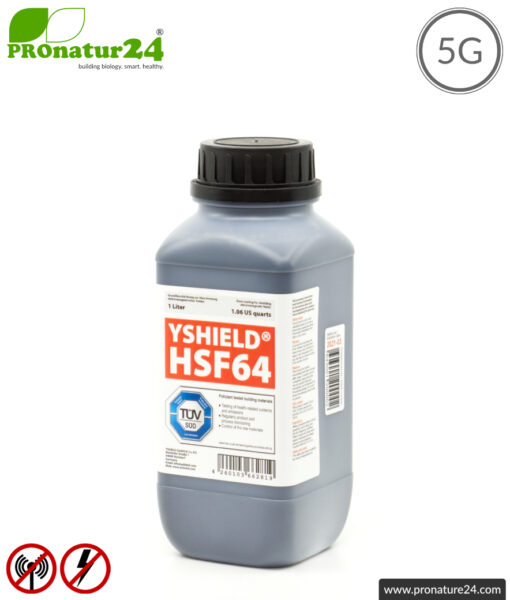 Shielding paint HSF64 | RF shielding up to 54 dB. Without preservative » ideal for allergy sufferers | TÜV SÜD certified | Grounding necessary. Effective at 5G!