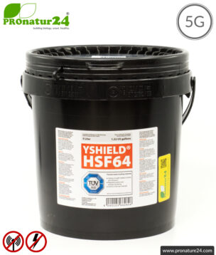 Shielding paint HSF64 | RF shielding up to 54 dB. Without preservative » ideal for allergy sufferers | TÜV SÜD certified | Grounding necessary. Effective at 5G!