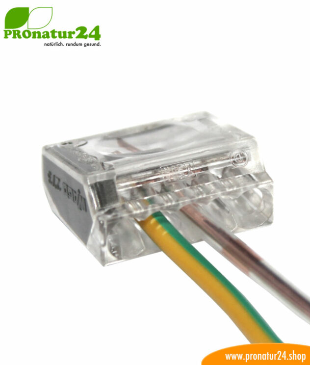 Push-wire connector to connect the ground wire of the shielded electric / sheathed cable to the in-wall / cavity-wall box