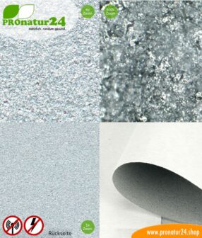 YCF 60-100 shielding wallpaper. Up to 60 dB protection against HF electrosmog (LTE, GSM, DECT, WLAN, …) and LF (power supply).