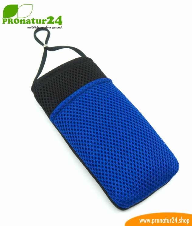 Cell phone cover and case eWall with radiation protection, 3-in-1 function, reversible, black-blue