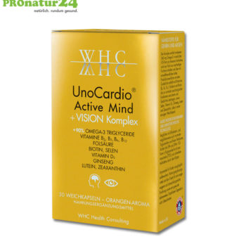 WHC UnoCardio® Active Mind + VISION complex | 30 softgels with natural orange flavour
