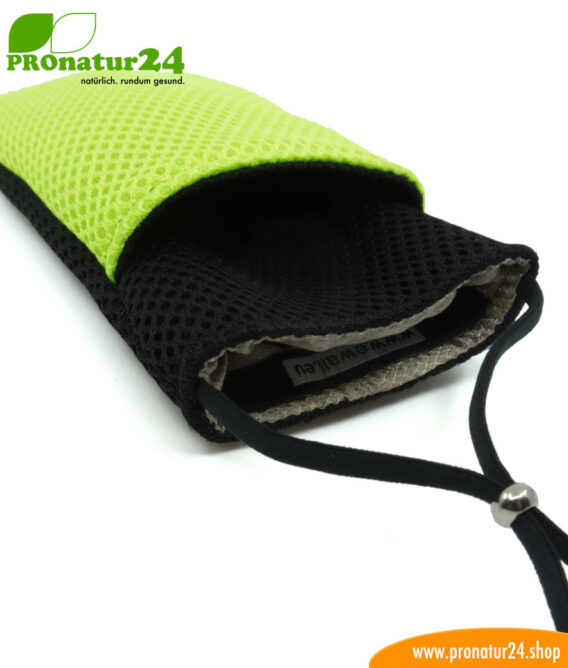 Cell phone cover and case eWall with radiation protection, 3-in-1 function, reversible, black-green