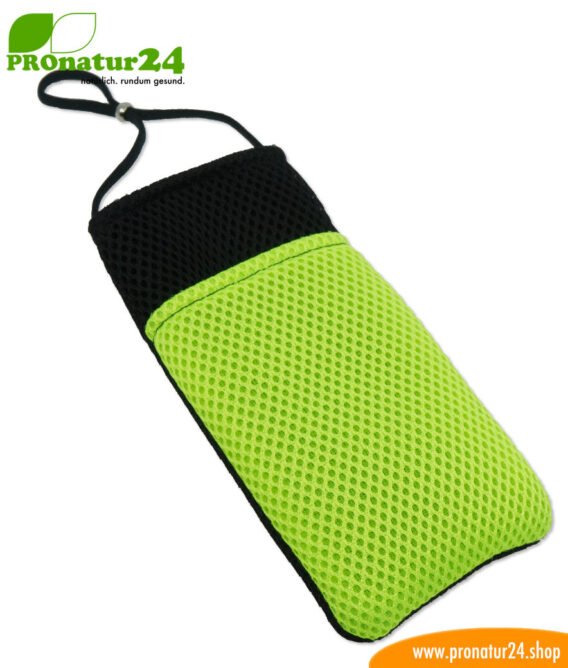 Cell phone cover and case eWall with radiation protection, 3-in-1 function, reversible, black-green