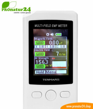 TENMARS TM-190 Multi-Field EMF Meter. Display.