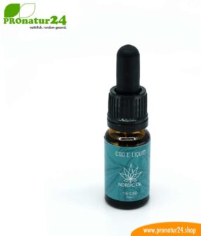 CBD E-LIQUID of cannabis plant with 1 % and 100 mg CBD, respectively. Without THC. For e-cigarettes and electric pipes. Suitable for nonsmokers!