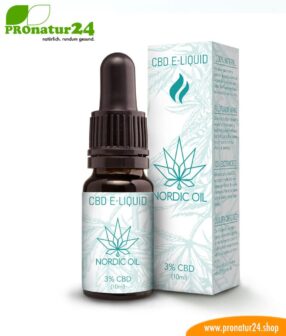 CBD E-LIQUID of cannabis plant with 3 % and 300 mg CBD, respectively. Without THC. For e-cigarettes and electric pipes. Suitable for nonsmokers!
