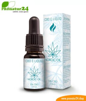 CBD E-LIQUID of cannabis plant with 5% and 500 mg CBD, respectively. Without THC. For e-cigarettes and e-pipes. Suitable for nonsmokers!