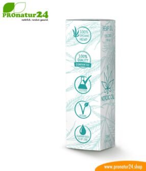 CBD HEMP OIL cannabis plant with 15% CBD content. Without THC. Organic and vegan produced by Nordic Oil.