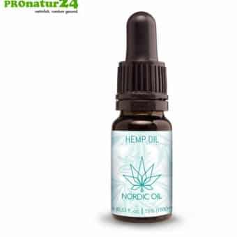 CBD HEMP OIL cannabis plant with 15% CBD content. Without THC. Organic and vegan produced by Nordic Oil.