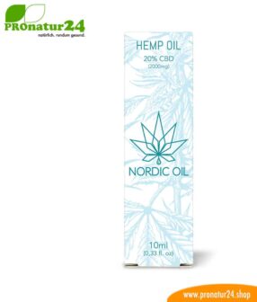 CBD HEMP OIL cannabis plant with 20% CBD content. Without THC. Organic and vegan produced by Nordic Oil.