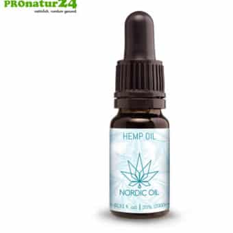 CBD HEMP OIL cannabis plant with 20% CBD content. Without THC. Organic and vegan produced by Nordic Oil.