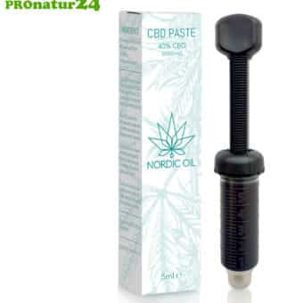 CBD PASTE cannabis plant with 40% CBD share. Without THC. Organic and vegan produced by Nordic Oil.