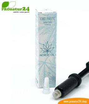 CBD PASTE cannabis plant with 50% CBD content. Without THC. Organic and vegan produced by Nordic Oil.